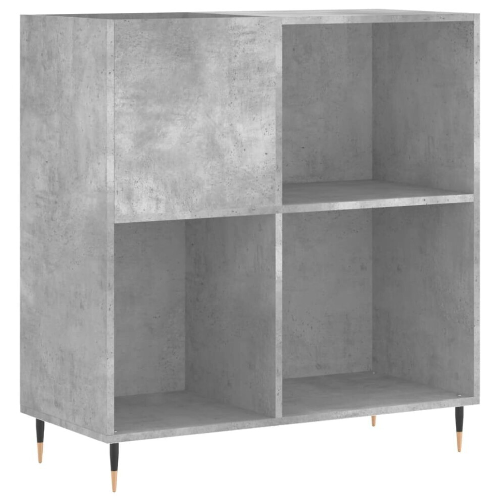 (concrete grey) vidaXL Record Cabinet Record Storage Cabinet Sideboard White Engineered Wood