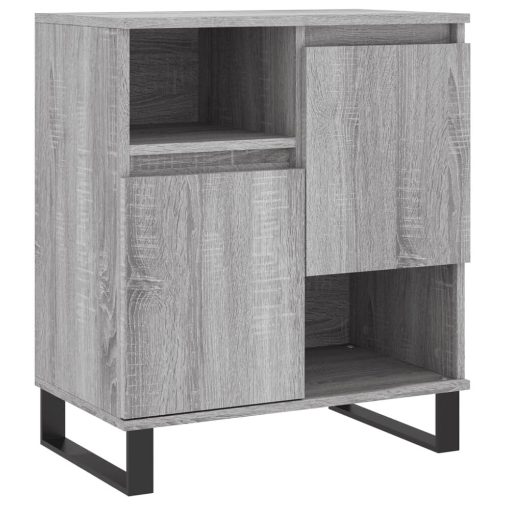 (grey sonoma) vidaXL Sideboard Storage Cabinet Cupboard Side Cabinet Brown Oak Engineered Wood