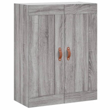 (grey sonoma) vidaXL Wall Mounted Cabinet Bathroom Cabinet High Gloss White Engineered Wood