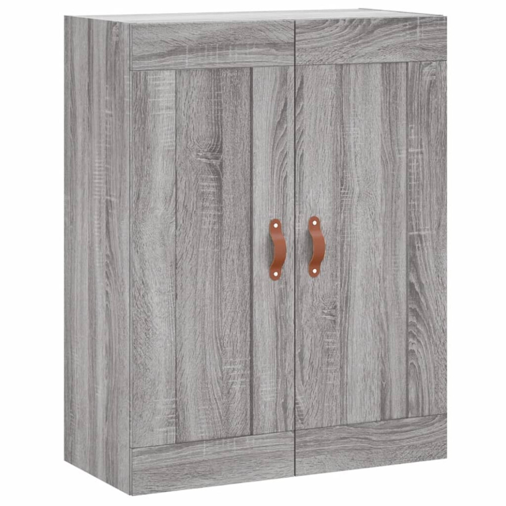 (grey sonoma) vidaXL Wall Mounted Cabinet Bathroom Cabinet High Gloss White Engineered Wood