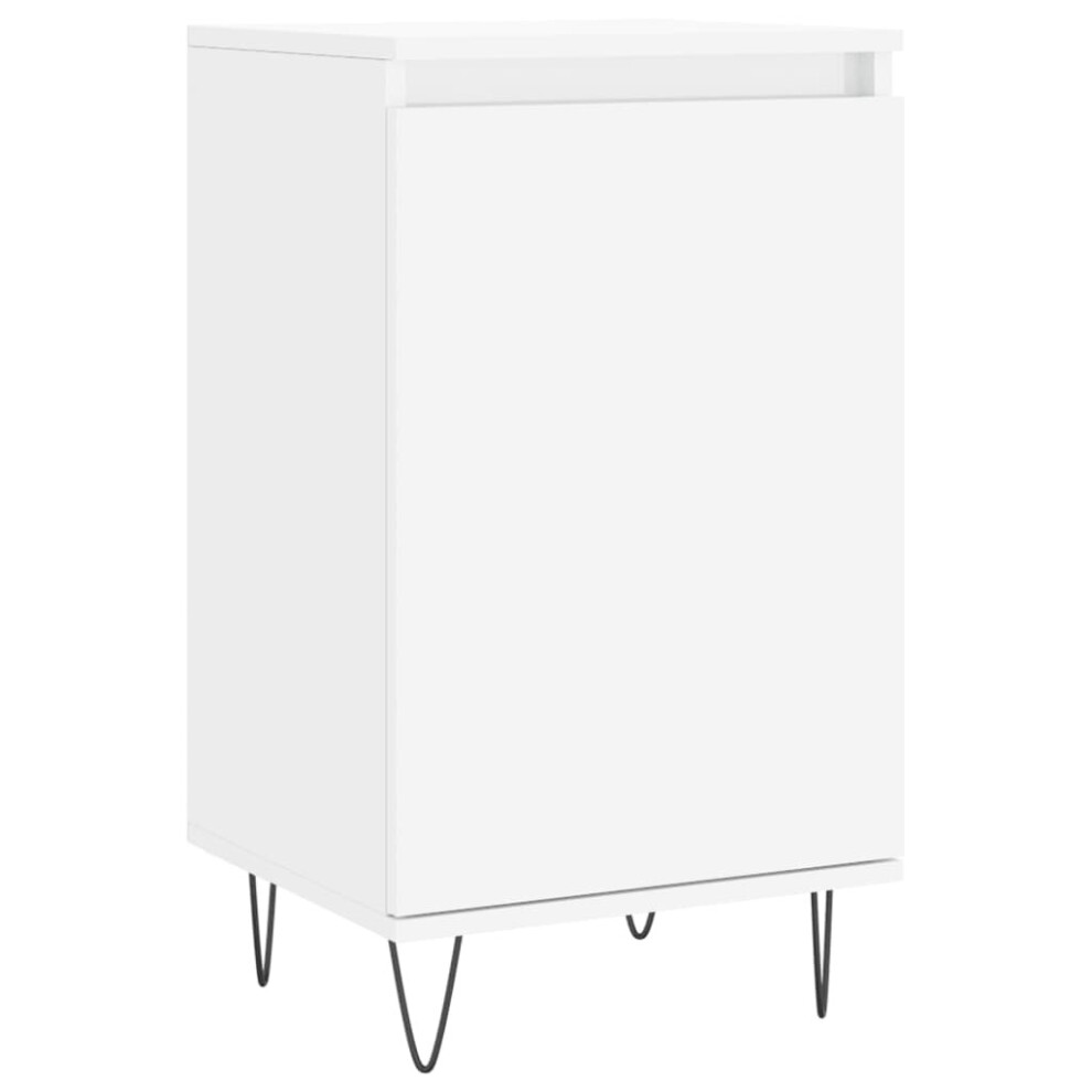 Vidaxl (White, 1 Pcs) Sideboard Storage Side Cabinet Cupboard Smoked Oak Engineered Wood