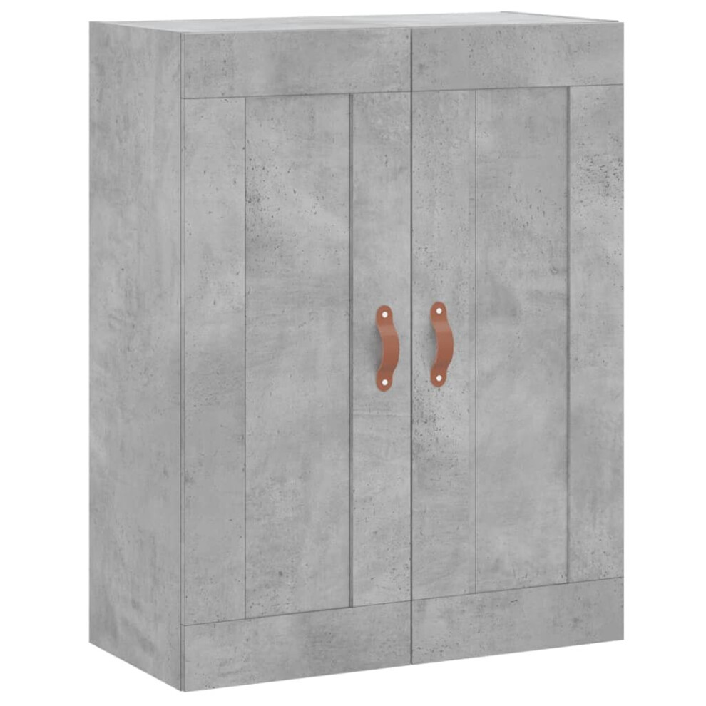 Vidaxl (Concrete Grey) Wall Mounted Cabinet Bathroom Cabinet High Gloss White Engineered Wood