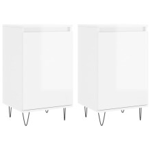 (high gloss white, 2 pcs) vidaXL Sideboard Storage Side Cabinet Cupboard Smoked Oak Engineered Wood