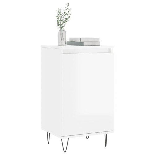 VidaXL (high gloss white, 2 pcs) vidaXL Sideboard Storage Side Cabinet Cupboard Smoked Oak Engineered Wood 2