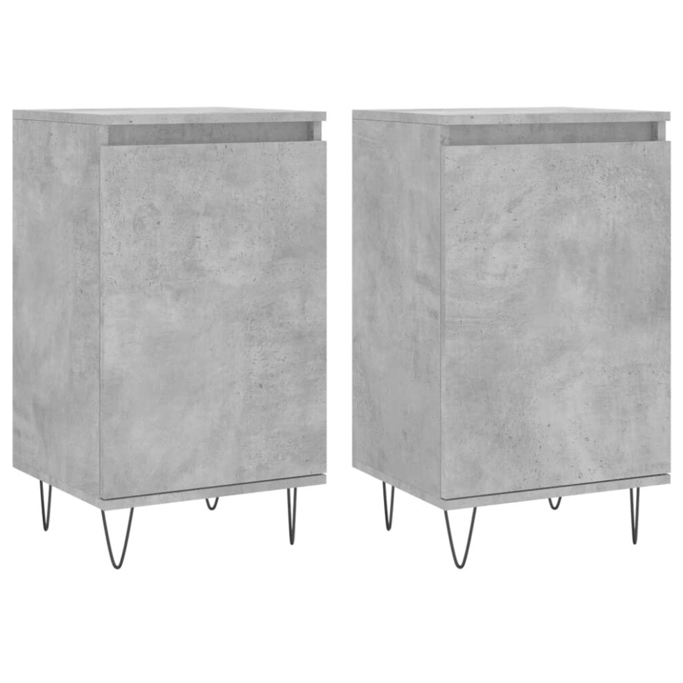 (concrete grey, 2 pcs) vidaXL Sideboard Storage Side Cabinet Cupboard Smoked Oak Engineered Wood