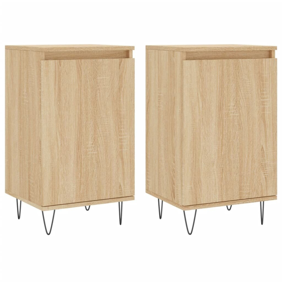 (sonoma oak, 2 pcs) vidaXL Sideboard Storage Side Cabinet Cupboard Smoked Oak Engineered Wood