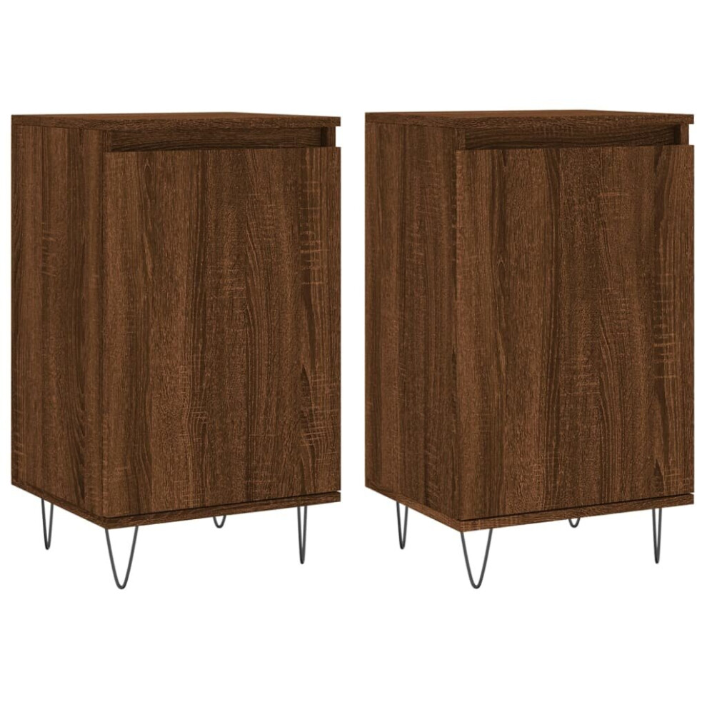 (brown oak, 2 pcs) vidaXL Sideboard Storage Side Cabinet Cupboard Smoked Oak Engineered Wood