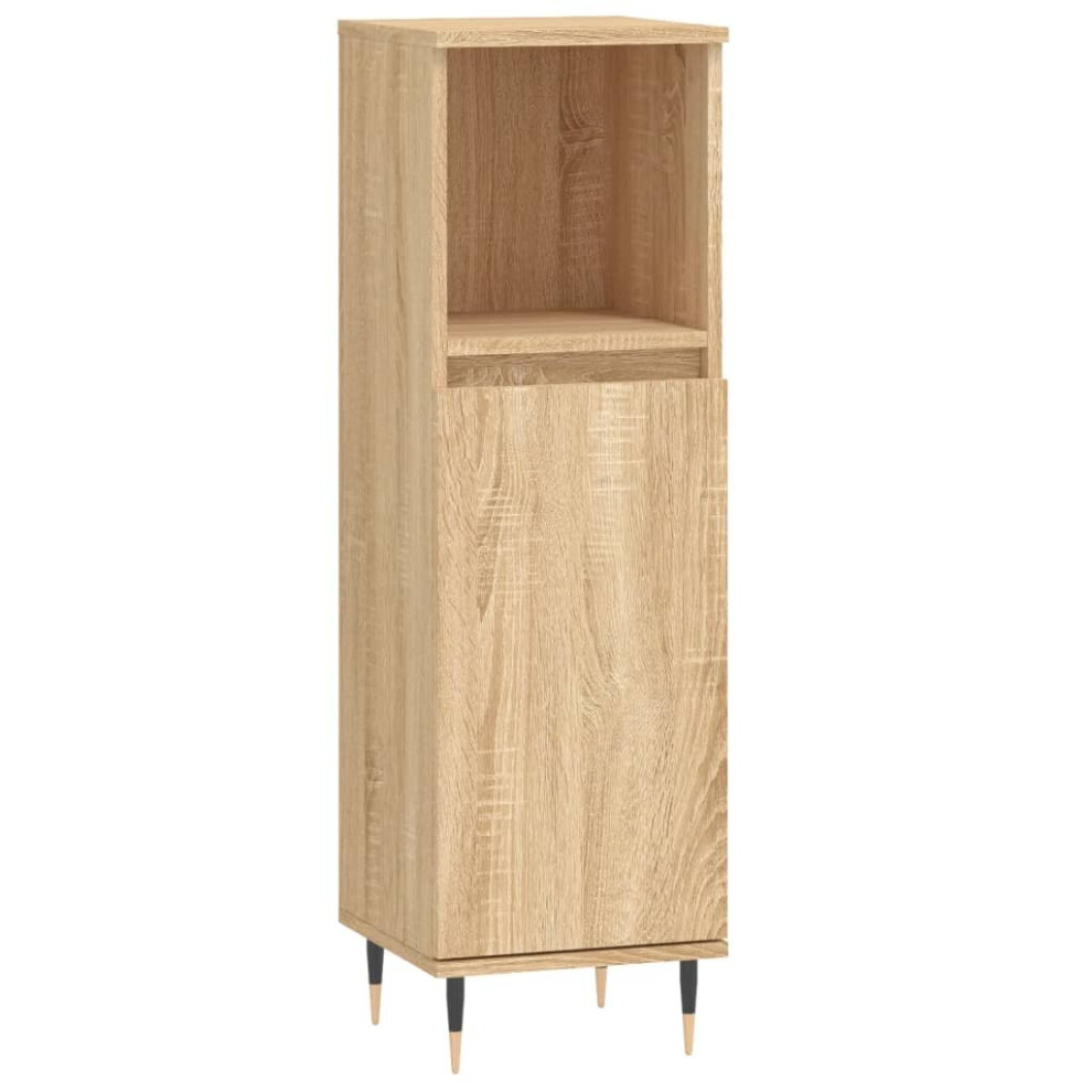 (sonoma oak) vidaXL Bathroom Cabinet Vanity Unit Highboard Cupboard White Engineered Wood