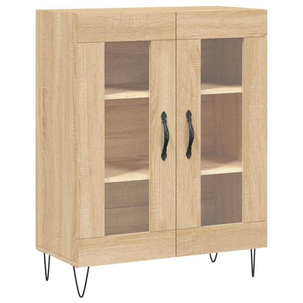 Vidaxl (Sonoma Oak) Sideboard Storage Cabinet Cupboard Side Cabinet White Engineered Wood