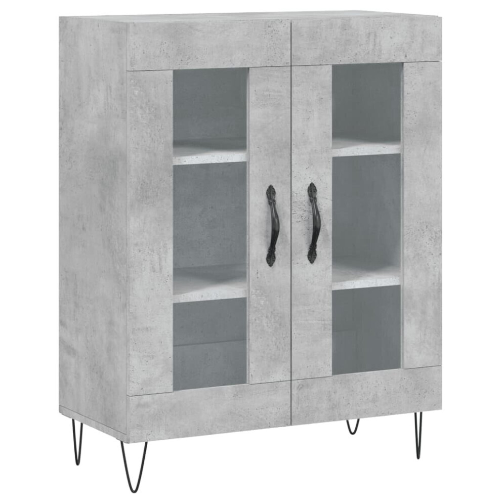 Vidaxl (Concrete Grey) Sideboard Storage Cabinet Cupboard Side Cabinet White Engineered Wood