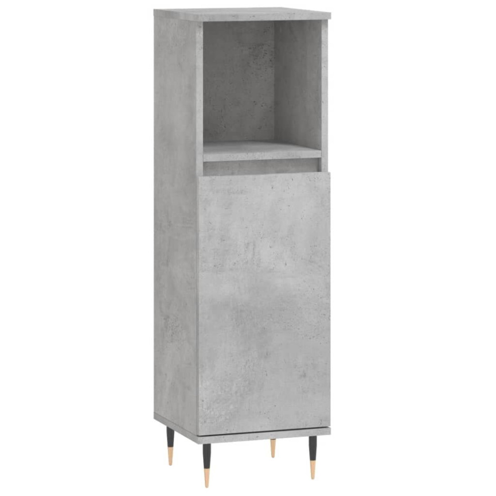 (concrete grey) vidaXL Bathroom Cabinet Vanity Unit Highboard Cupboard White Engineered Wood