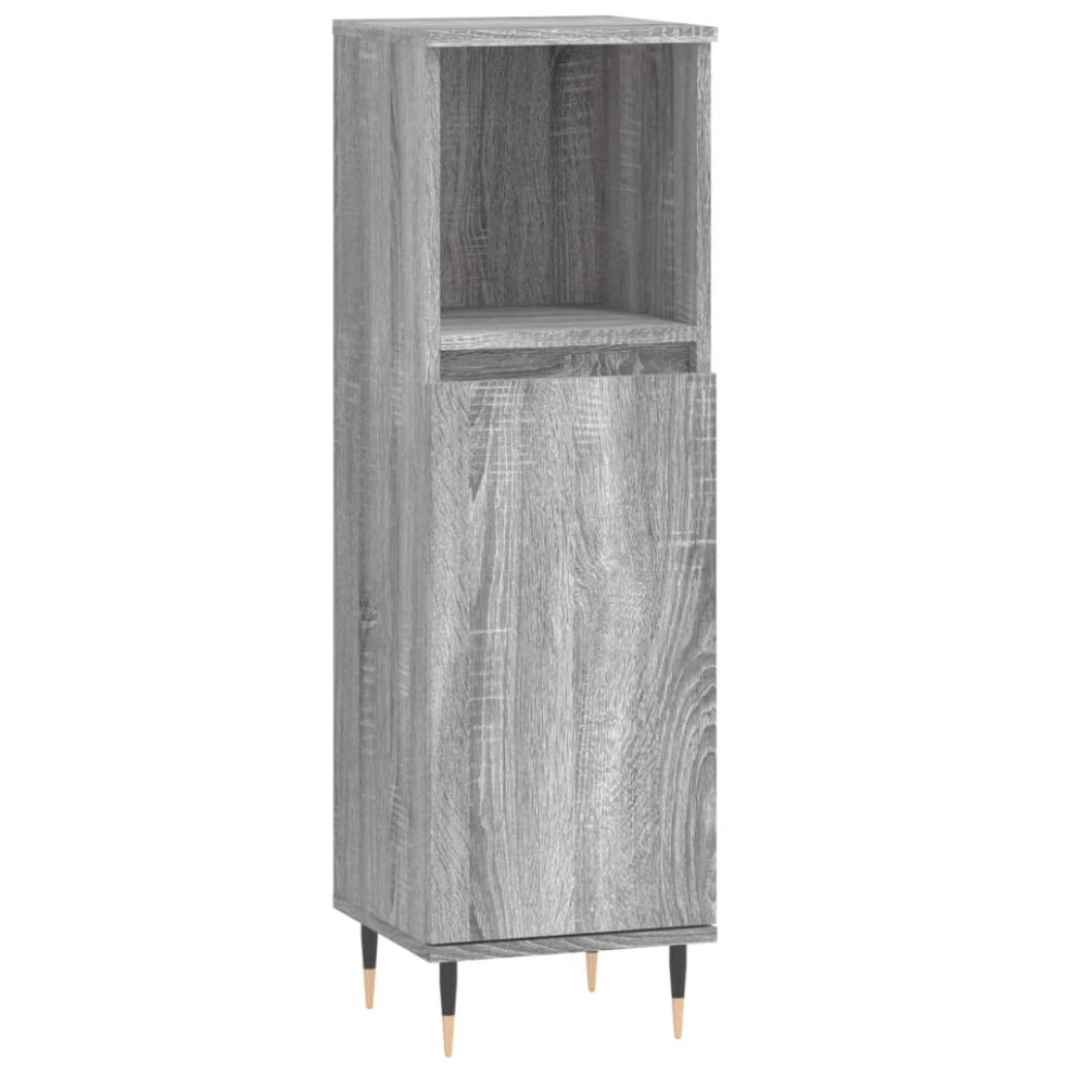 (grey sonoma) vidaXL Bathroom Cabinet Vanity Unit Highboard Cupboard White Engineered Wood