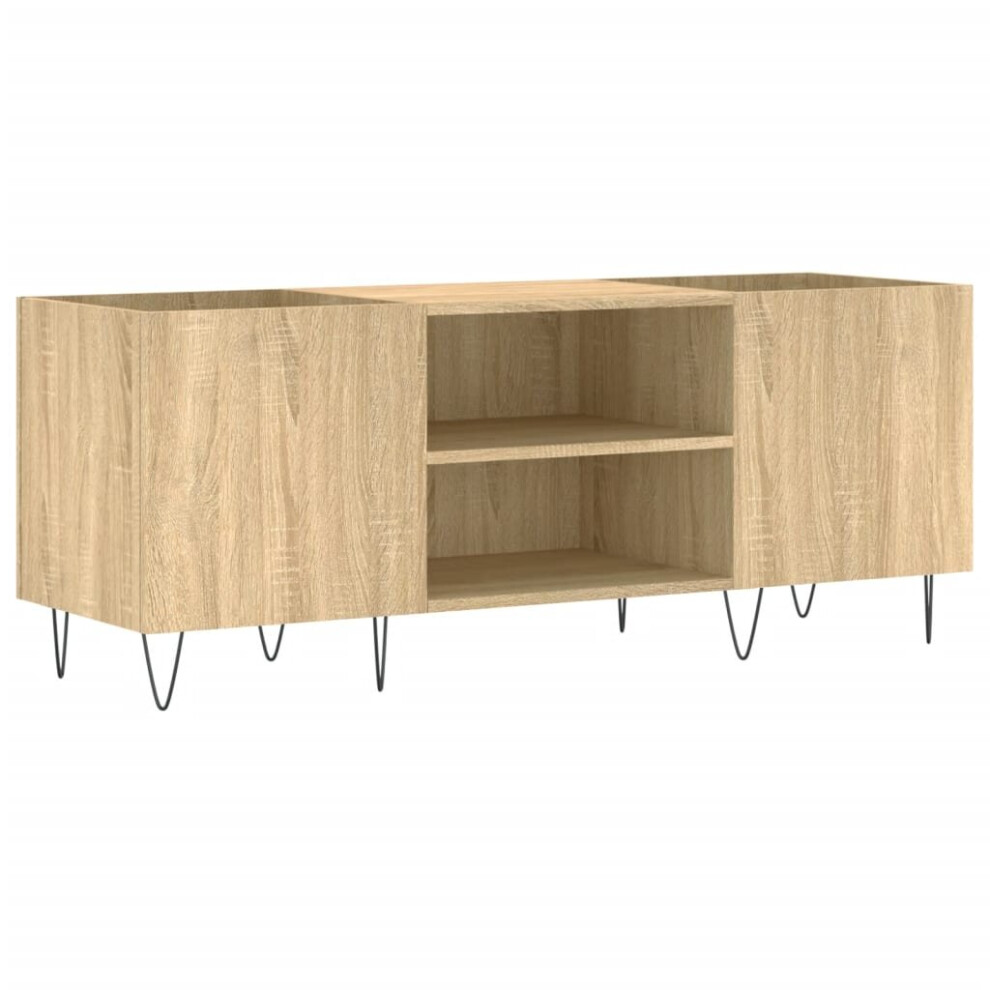 (sonoma oak) vidaXL Record Cabinet Record Storage Cabinet Sideboard White Engineered Wood