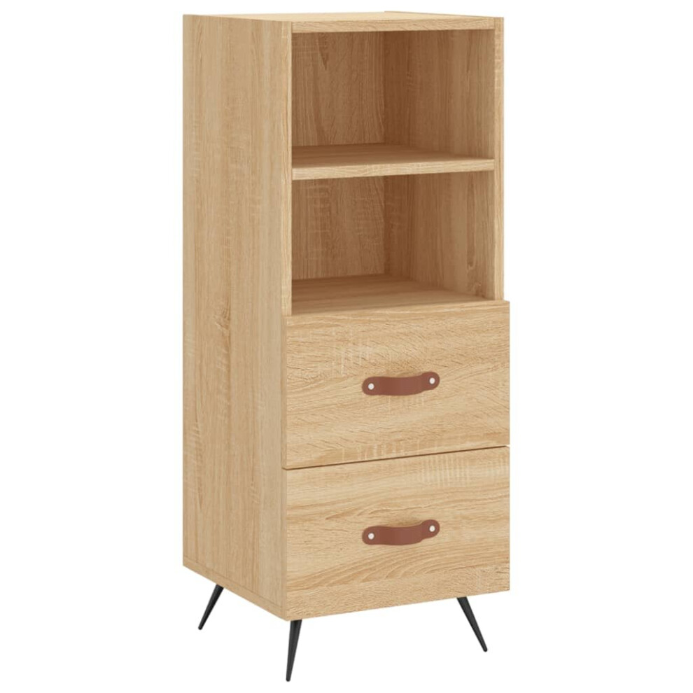 (sonoma oak) vidaXL Sideboard Storage Cabinet Cupboard Side Cabinet White Engineered Wood