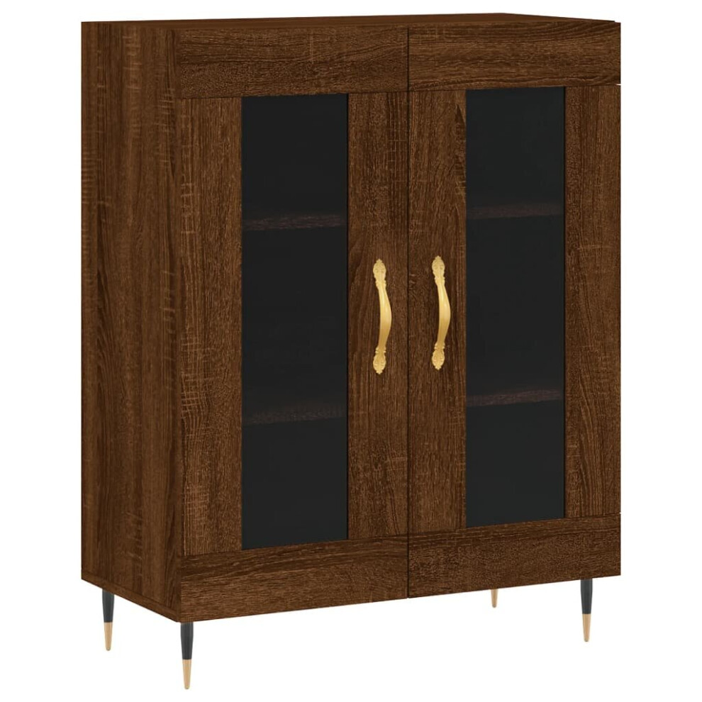 (brown oak) vidaXL Sideboard Storage Cabinet Cupboard Side Cabinet White Engineered Wood