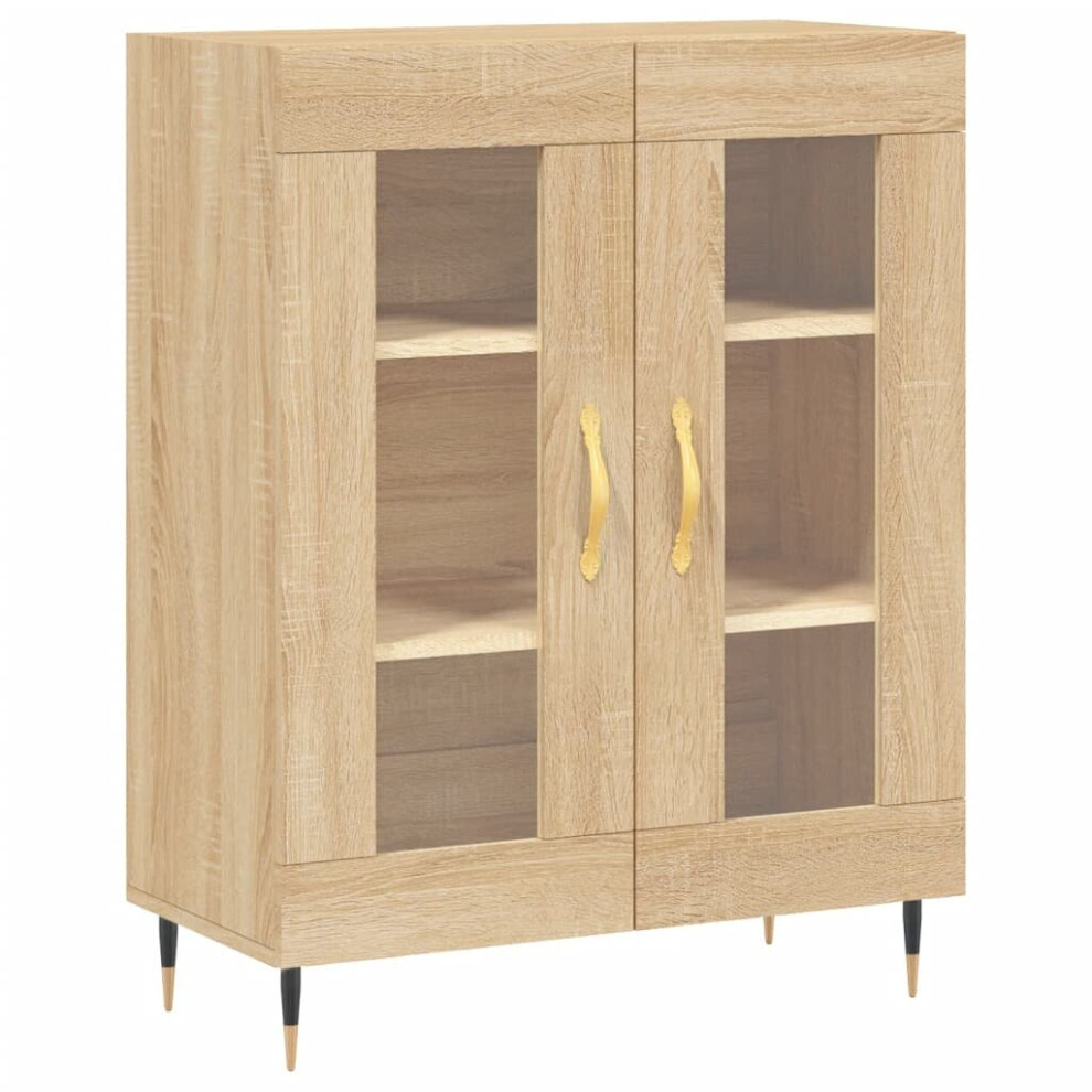 (sonoma oak) vidaXL Sideboard Storage Cabinet Cupboard Side Cabinet White Engineered Wood