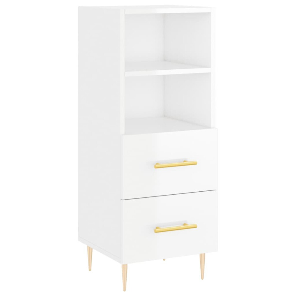 (high gloss white) vidaXL Sideboard Storage Cabinet Side Cabinet Concrete Grey Engineered Wood