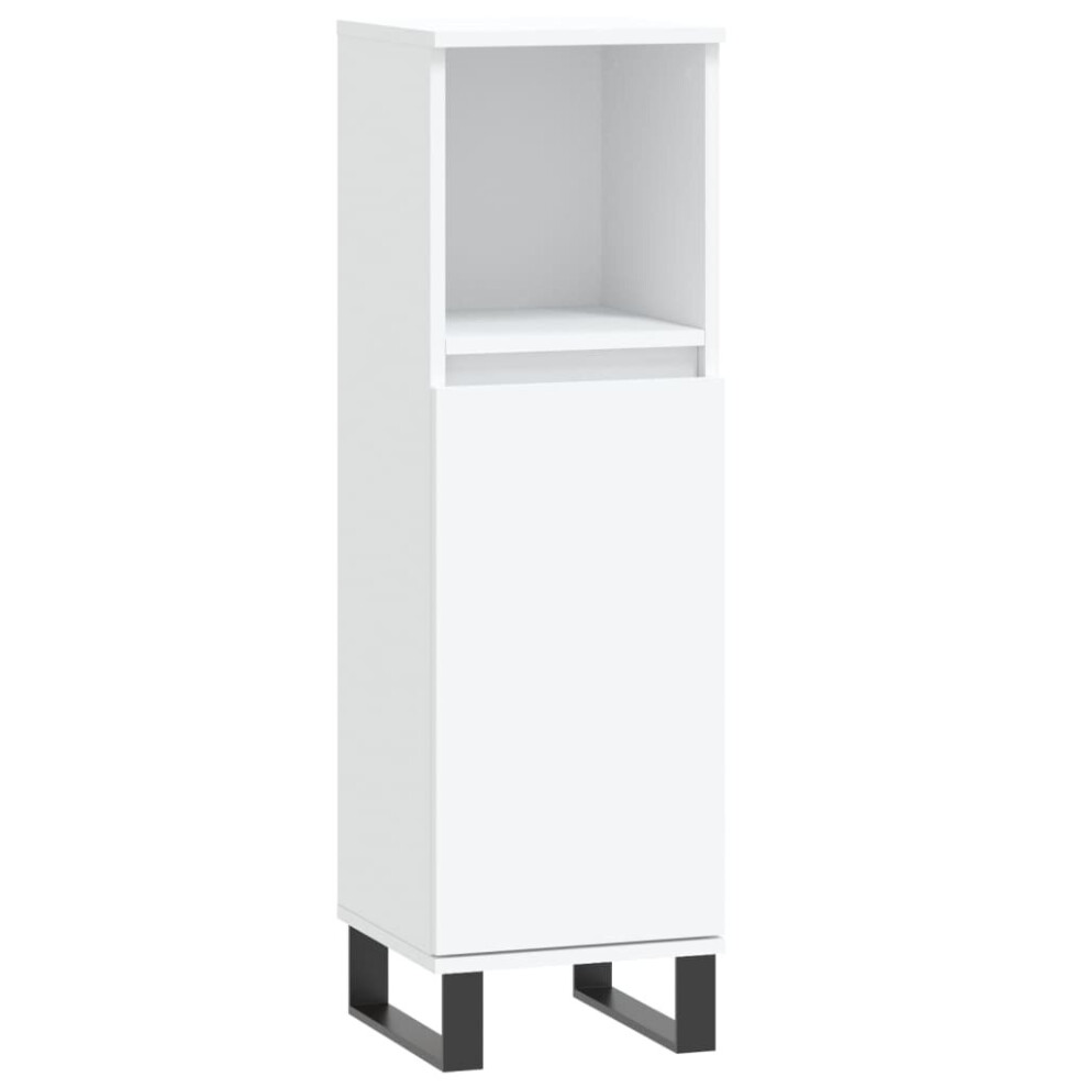Vidaxl (White) Bathroom Cabinet Vanity Unit Cupboard Concrete Grey Engineered Wood