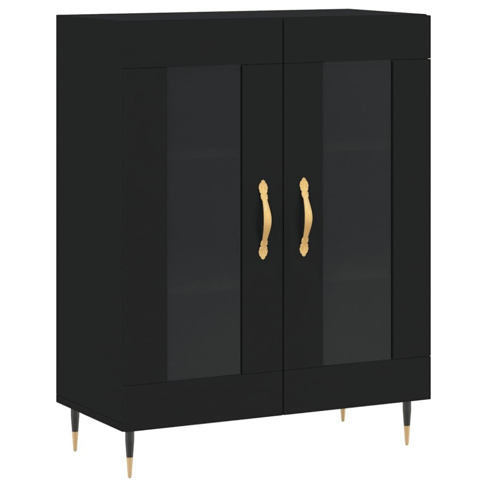 (black) vidaXL Sideboard Storage Cabinet Cupboard Side Cabinet White Engineered Wood