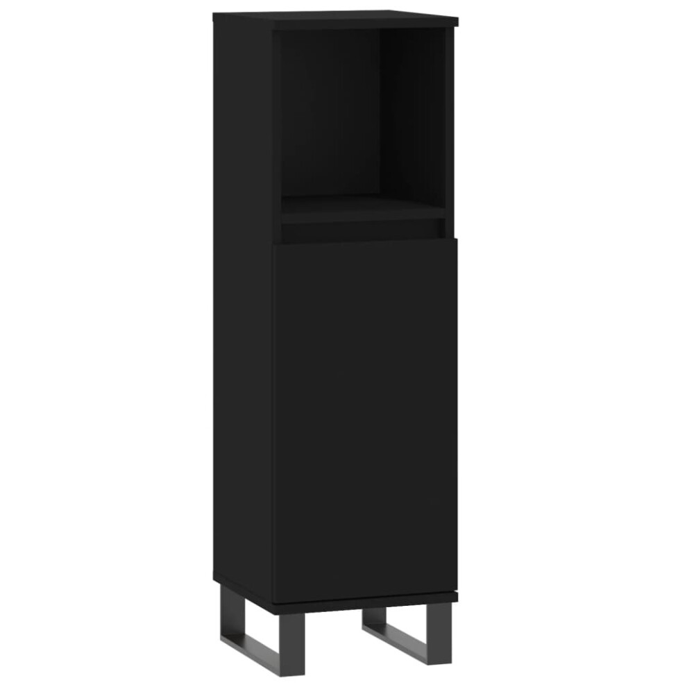 (black) vidaXL Bathroom Cabinet Vanity Unit Cupboard Concrete Grey Engineered Wood