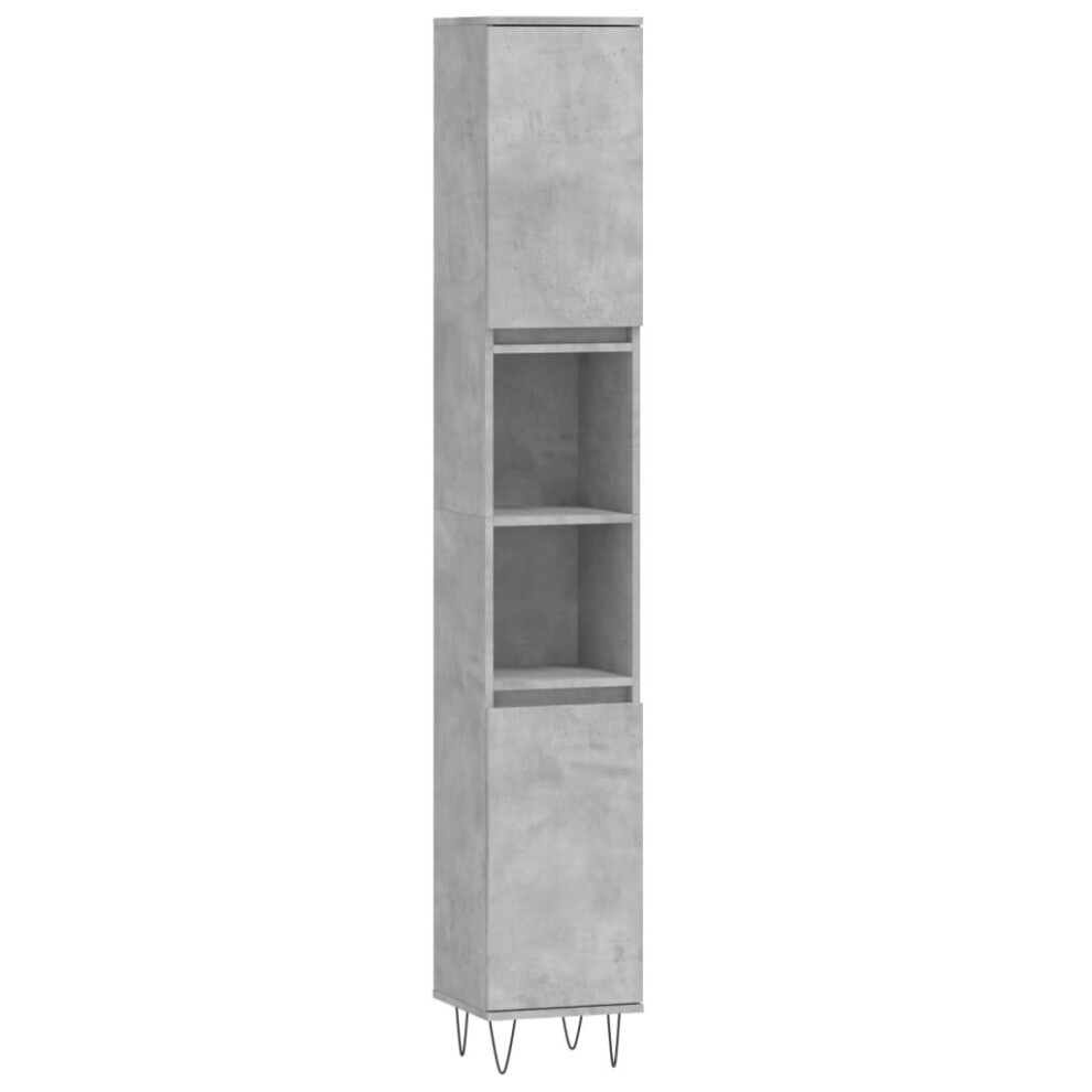 (concrete grey) vidaXL Bathroom Cabinet Vanity Unit Highboard Cupboard White Engineered Wood