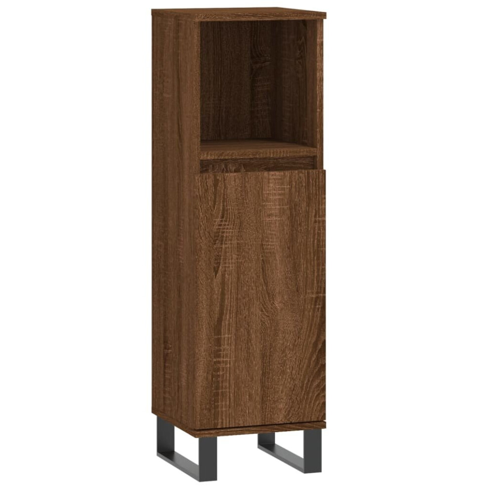 (brown oak) vidaXL Bathroom Cabinet Vanity Unit Cupboard Concrete Grey Engineered Wood