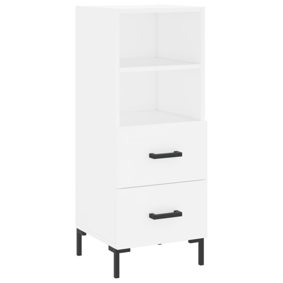 (white) vidaXL Sideboard Storage Side Cabinet Cupboard Concrete Grey Engineered Wood