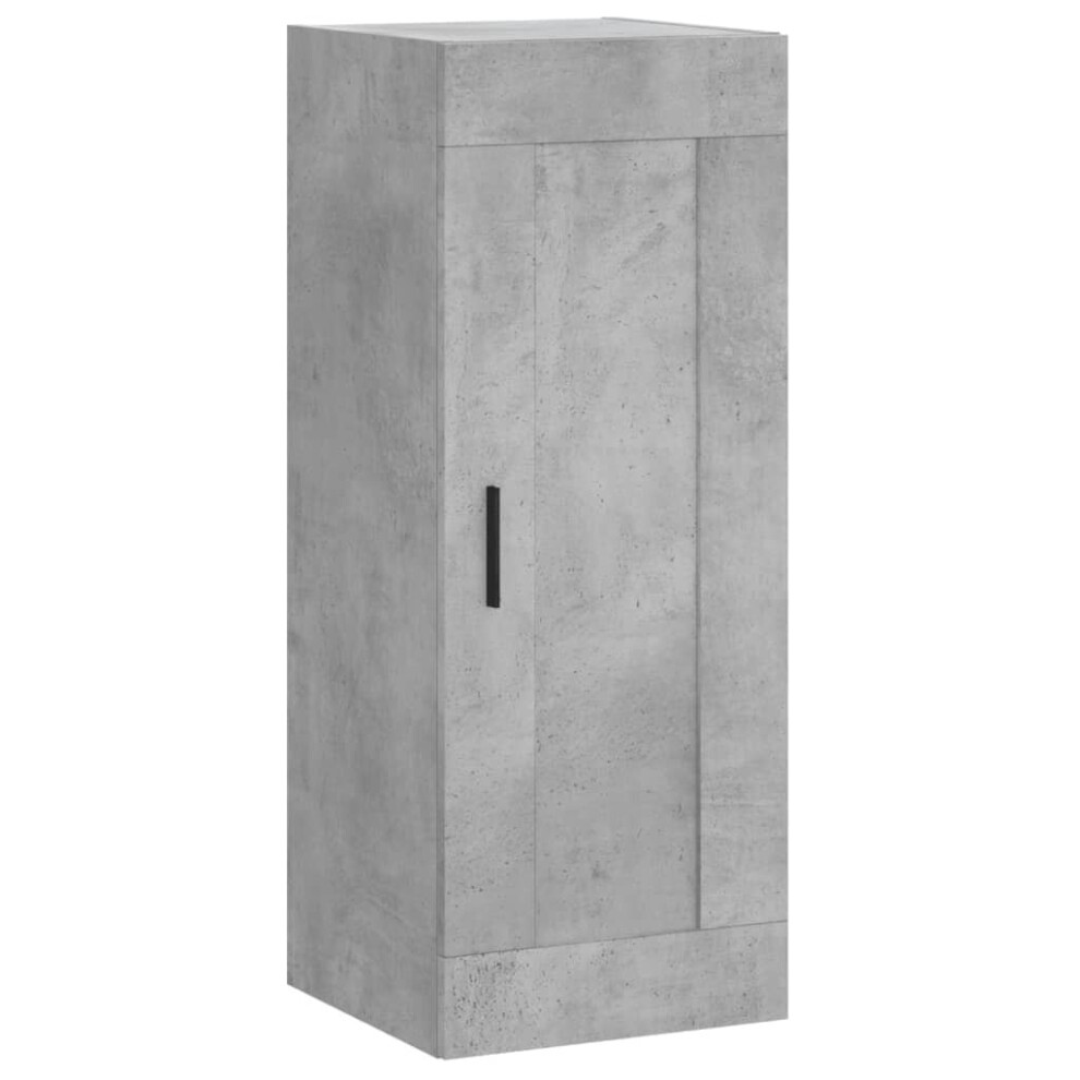 Vidaxl (Concrete Grey) Wall Mounted Cabinet Storage Cabinet Side Cabinet White Engineered Wood