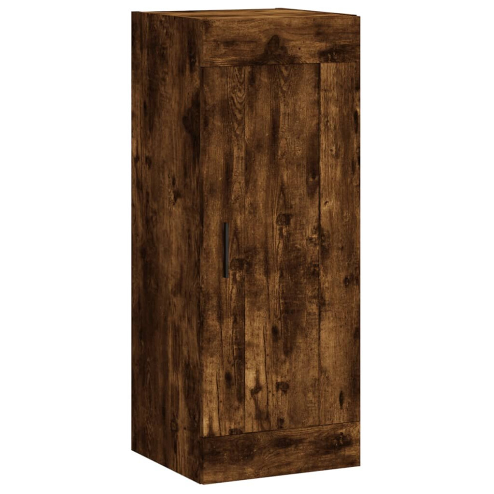 Vidaxl (Smoked Oak) Wall Mounted Cabinet Storage Cabinet Side Cabinet White Engineered Wood