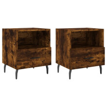 vidaXL Nachttische 2 Stk. Räuchereiche 40x35x47,5 cm Holzwerkstoff