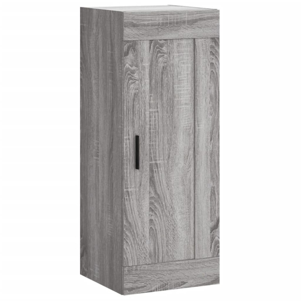 (grey sonoma) vidaXL Wall Mounted Cabinet Storage Cabinet Side Cabinet White Engineered Wood