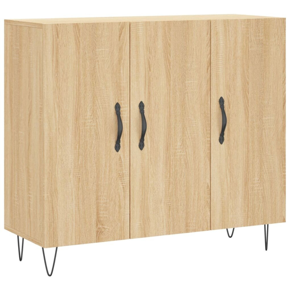 VIDAXL Sideboard - 3 Door - Sonoma Oak - Brown - 80 x 90 x 34cm - Image 3