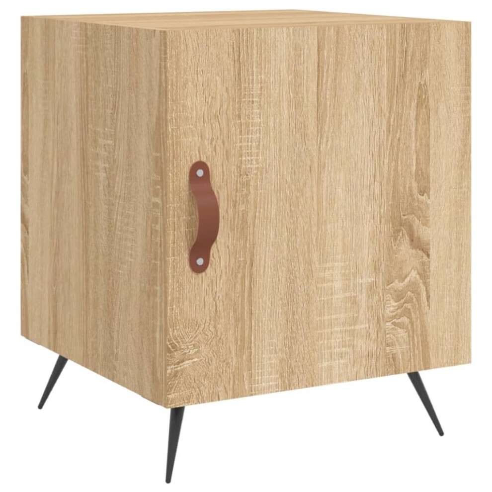 Vidaxl (Sonoma Oak, 1 Pcs) Bedside Cabinet Bed Table Nightstand Side Table White Engineered Wood