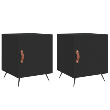 (black, 2 pcs) vidaXL Bedside Cabinet Bed Table Nightstand Side Table White Engineered Wood