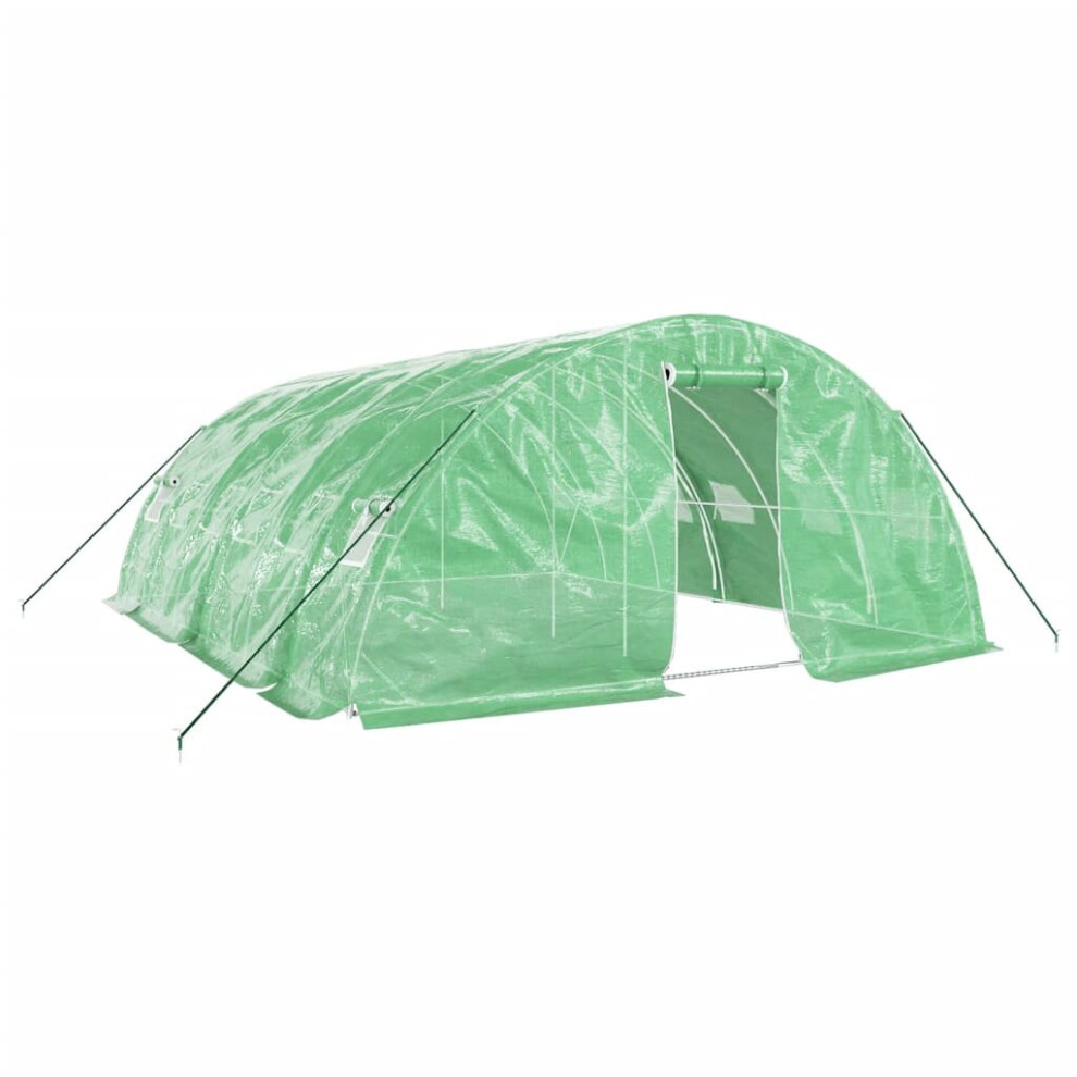 (green, 6 x 5 x 2.3 m) vidaXL Greenhouse Plant House with Steel Frame Polytunnel Greenhouse Green