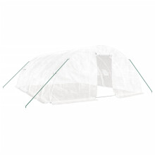 (white, 6 x 5 x 2.3 m) vidaXL Greenhouse Plant House with Steel Frame Polytunnel Greenhouse Green