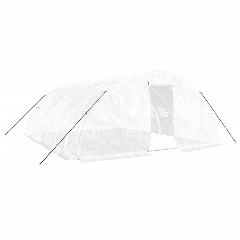 (white, 6 x 5 x 2.3 m) vidaXL Greenhouse Plant House with Steel Frame Polytunnel Greenhouse Green