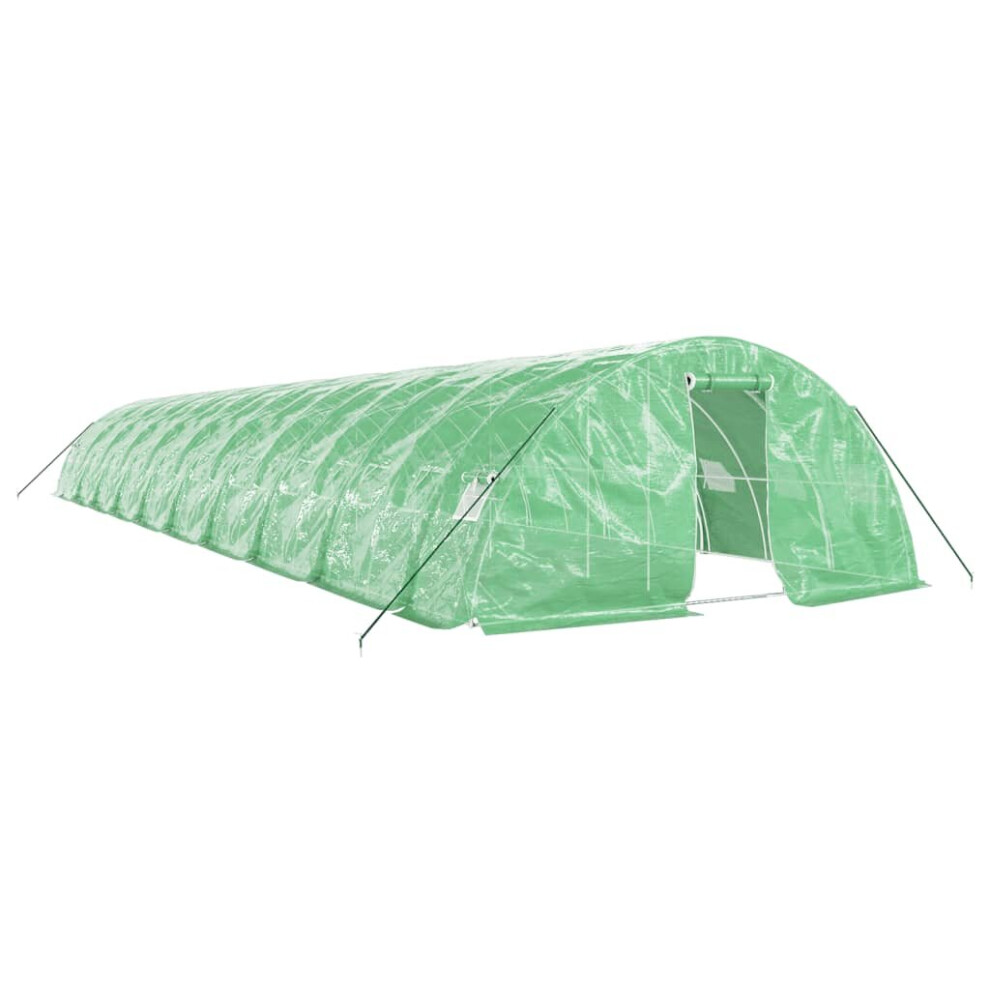 Vidaxl (Green, 20 X 5 X 2.3 M) Greenhouse Plant House With Steel Frame Polytunnel Greenhouse Green