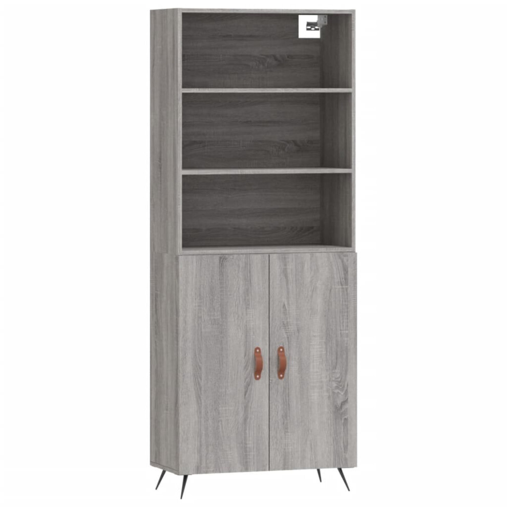 (grey sonoma) vidaXL Highboard Sideboard Storage Cabinet Side Cabinet White Engineered Wood