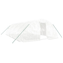 (white, 8 x 5 x 2.3 m) vidaXL Greenhouse Plant House with Steel Frame Polytunnel Greenhouse Green