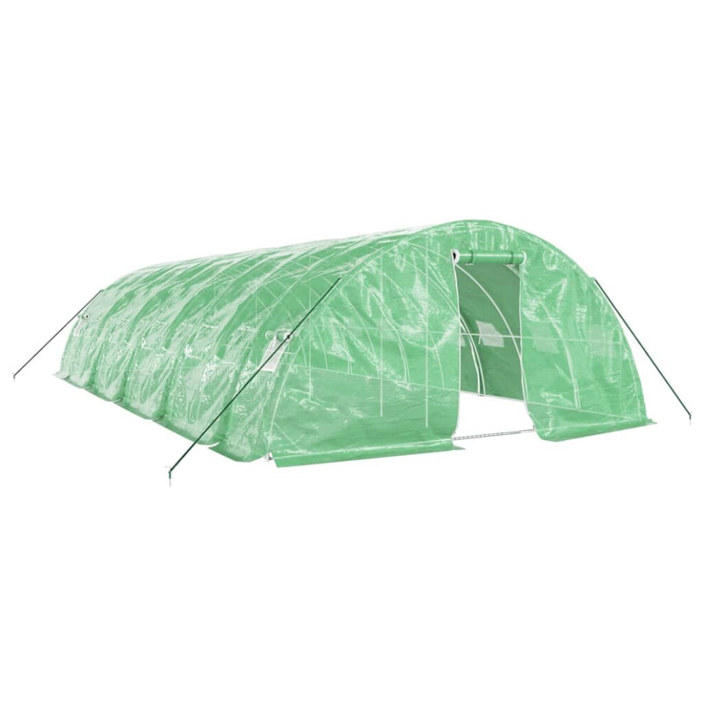 Vidaxl (Green, 10 X 5 X 2.3 M) Greenhouse Plant House With Steel Frame Polytunnel Greenhouse Green