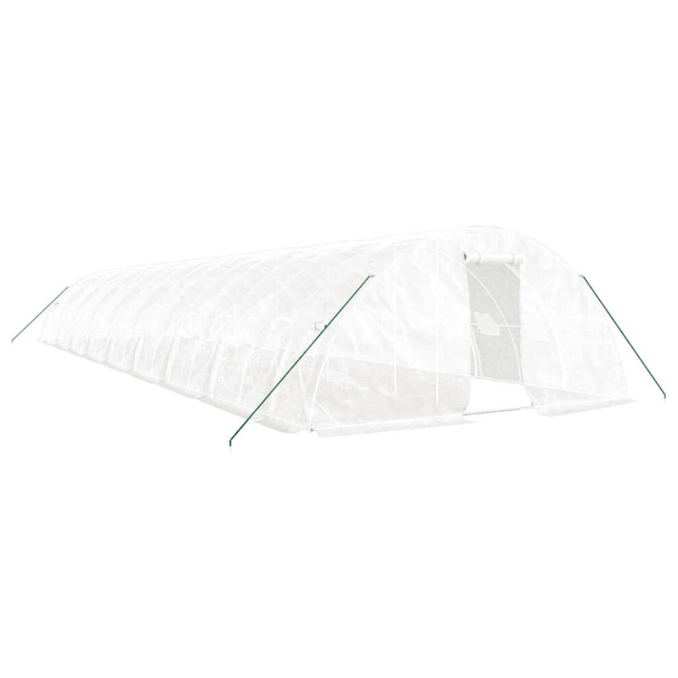 Vidaxl (White, 18 X 5 X 2.3 M) Greenhouse Plant House With Steel Frame Polytunnel Greenhouse Green