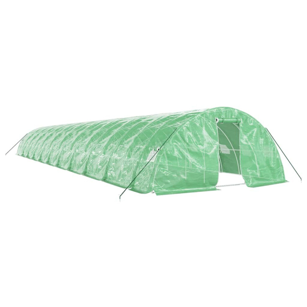 (green, 22 x 5 x 2.3 m) vidaXL Greenhouse Plant House with Steel Frame Polytunnel Greenhouse Green