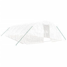 (white, 10 x 5 x 2.3 m) vidaXL Greenhouse Plant House with Steel Frame Polytunnel Greenhouse Green
