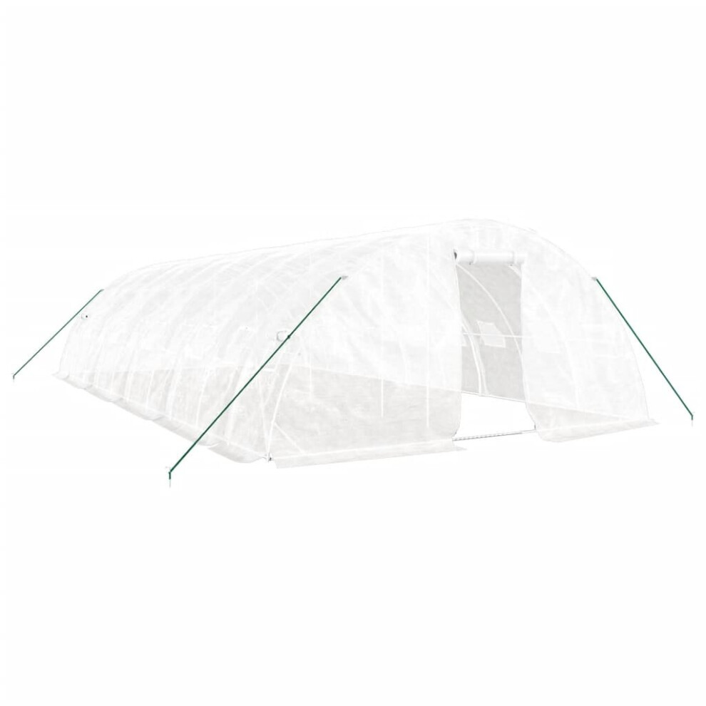 (white, 10 x 5 x 2.3 m) vidaXL Greenhouse Plant House with Steel Frame Polytunnel Greenhouse Green