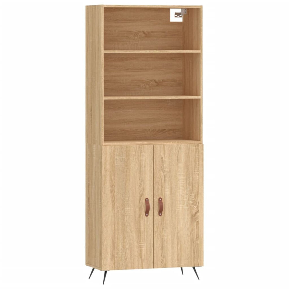 (sonoma oak) vidaXL Highboard Sideboard Storage Cabinet Side Cabinet White Engineered Wood