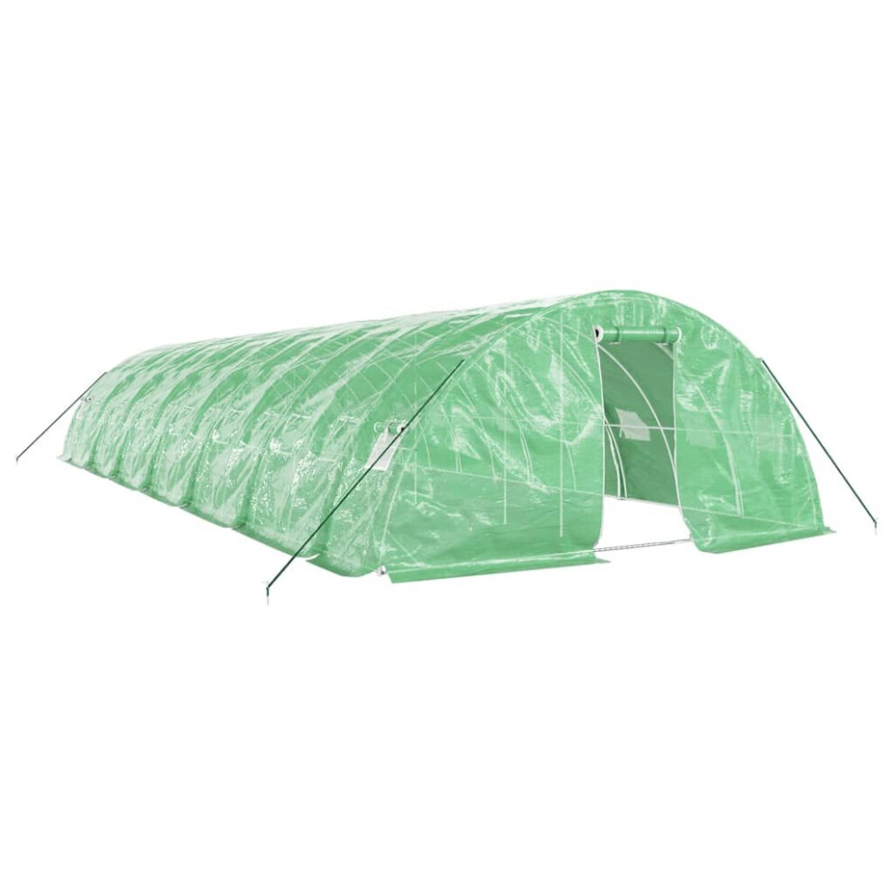 Vidaxl (Green, 14 X 5 X 2.3 M) Greenhouse Plant House With Steel Frame Polytunnel Greenhouse Green