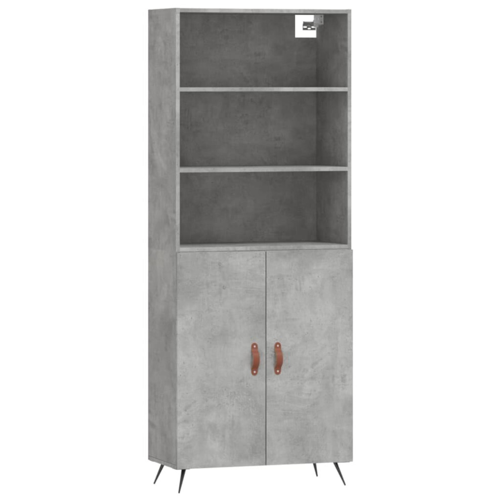 Vidaxl (Concrete Grey) Highboard Sideboard Storage Cabinet Cupboard Cabinet Engineered Wood