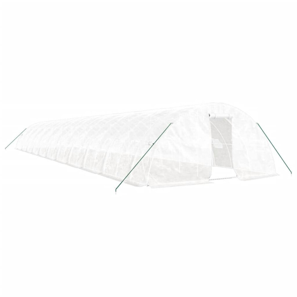 Vidaxl (White, 22 X 5 X 2.3 M) Greenhouse Plant House With Steel Frame Polytunnel Greenhouse Green