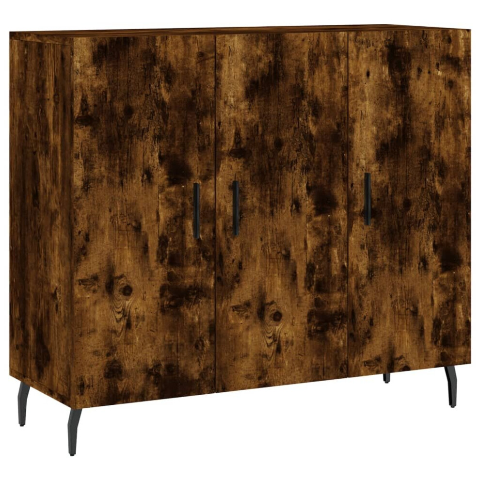 Vidaxl (Smoked Oak) Sideboard Storage Cabinet Side Cabinet Concrete Grey Engineered Wood